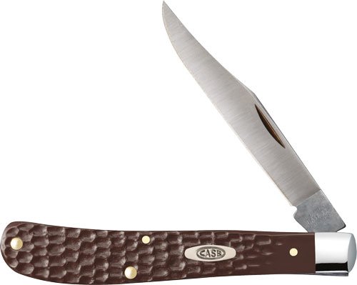 CASE KNIVES JIGGED BROWN - SYNTHETIC SLIMLINE TRAPPER