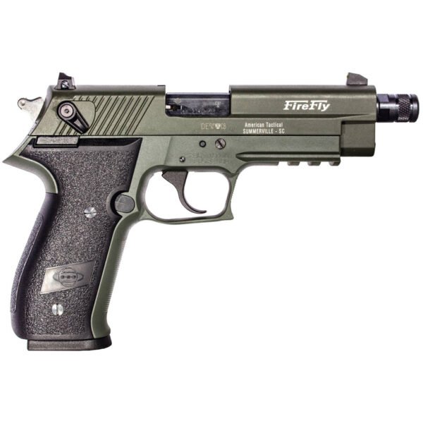 GSG Firefly Pistol 22 LR. 4.9 in. Green Threaded 13 rd.