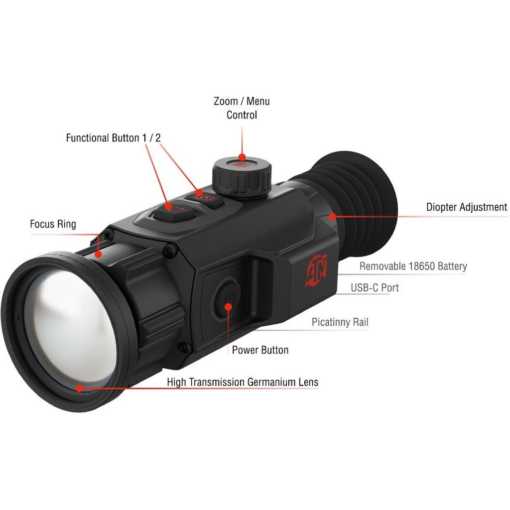 1214281_3.jpg ATN ThOR 6 Mini 256 Thermal Scope 3.5-28x, 256X192Sensor Black w/Wi-Fi & Recording - Image 2