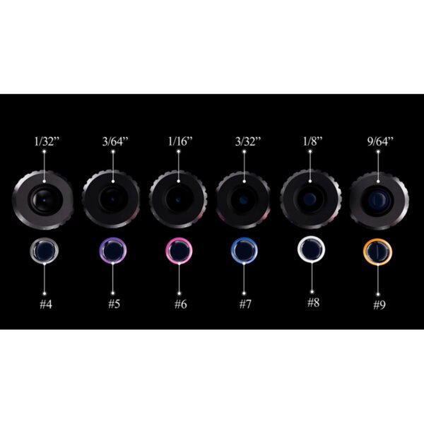 Specialty Iron I Rifle Peep Kit Contains 6 Apertures and 6 Verifiers with Case