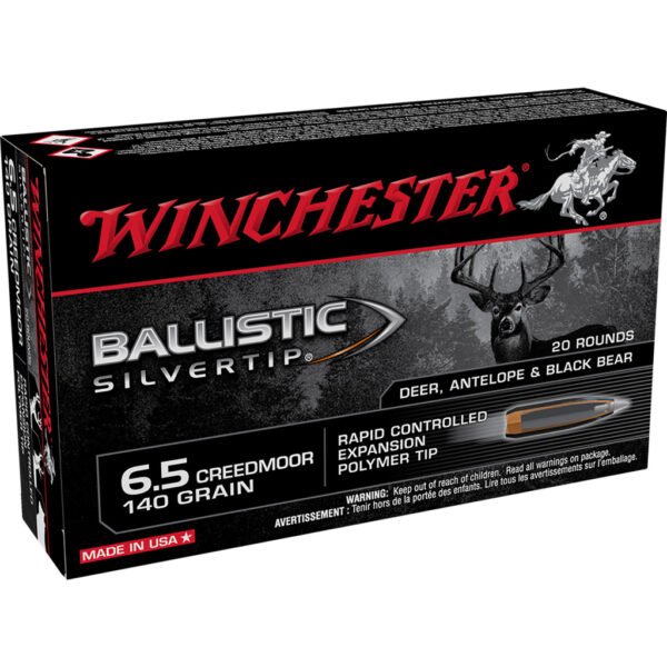 Winchester Ballistic Silvertip Rifle Ammo 6.5 Creedmoor 140 gr Ballistic Silvertip 20 rd
