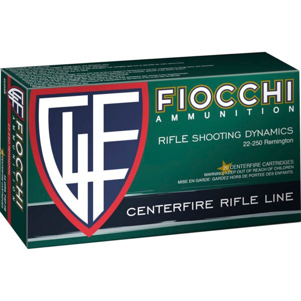 Fiocchi Field Dynamics Centerfire Rifle Ammo 22-250 Rem. 55 gr. PSP 20 rd.