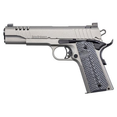 Auto-Ordnance 1911TCAC6 1911A1 .45 ACP 5" 7+1 Stainless/Gray G10 Grips