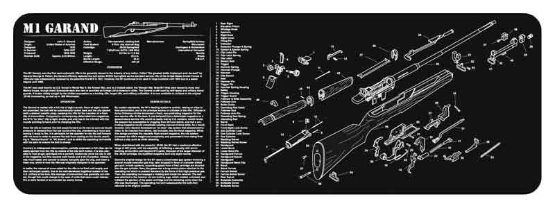 36M1GARBK.jpg TEKMAT ARMORERS BENCH MAT - 12"X36" M1 GARAND BLACK