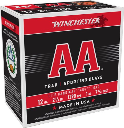 WINCHESTER AA 12GA 2.75" 1OZ - #7.5 1290FPS 250RD CASE LOT