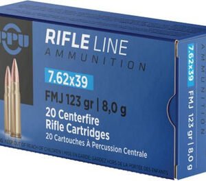 Prvi PPU 7.62x39mm Ammunition Rifle Line PP739F 123 Grain Full Metal Jacket 20 Rounds