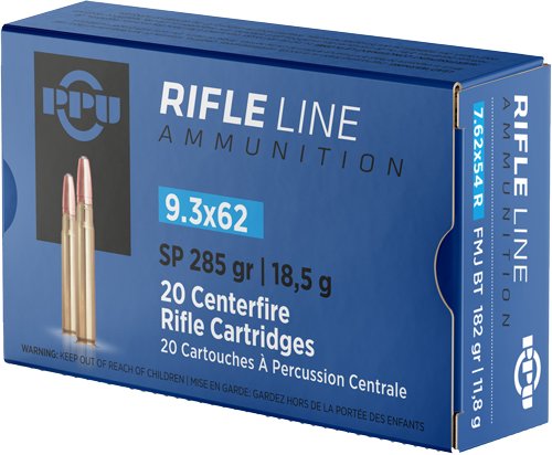 PPU 9.3X62MM 285GR JSP - 20RD 10BX/CS