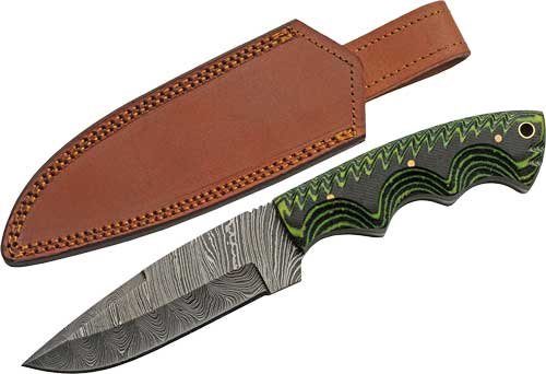 SZCO RITE EDGE 5" TREE RIDGE - MICARTA DAMASCUS CP W/SHEATH