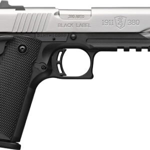 BROWNING 1911-380 SS 380ACP - 4.25"FS 8RD BLK/SS W/RAIL