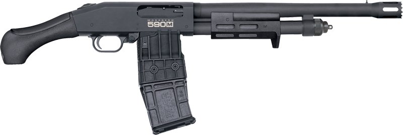 MOSSBERG 590M STANDOFF 12GA - 14.375" 10RD 2.75" BLUE/SYN