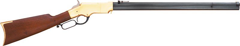 CIMARRON HENRY CIVILIAN 45LC - 24" BRASS FRAME/BLUED WALNUT