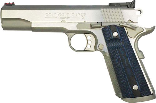 COLT GOLD CUP TROPHY 38 SUPER - 5" 9RD STAINLESS BLUE G10 GRIP