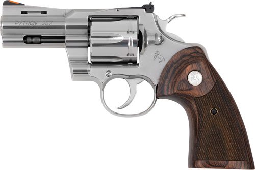 COLT PYTHON 357MAG 3" 6RD - STAINLESS WALNUT GRIPS