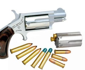 North American Arms NAA-22MSC Mini Revolver .22WMR 5 Rounds 1.13" SAO Stainless/Rosewood W/ .22 LR Conversion Cylinder