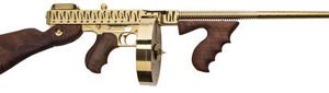 Auto-Ordnance Thompson T150DTGTS 1927A-1 Delux 16.5" .45 ACP 20+1/50+1 Gold w/ Tiger Stripe