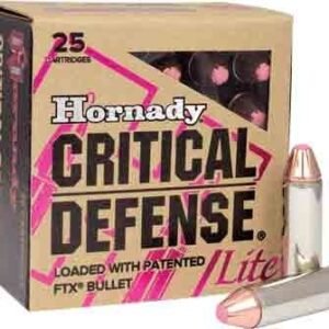 HORNADY CRITICAL DEFENSE LITE - 38 SPECIAL 90GR FTX 25RD 10B/C