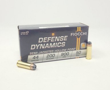 Fiocchi 44 Special Ammunition Defense Dynamics 44SA 200 Grain Semi-Jacketed Hollow Point 50 Rounds