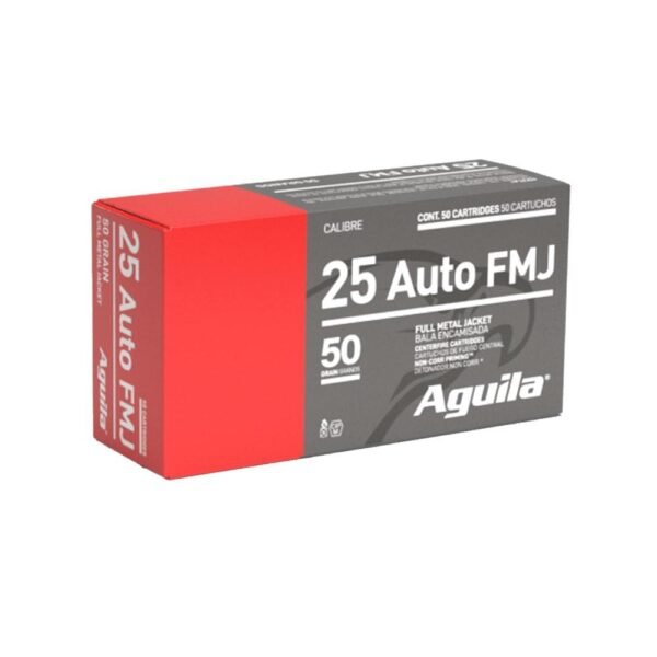 Aguila Handgun Ammunition .25 Auto 50 gr FMJ 755 fps 50/ct
