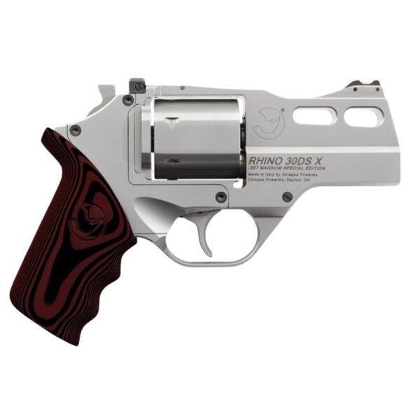 Chiappa Rhino 30DS Handgun .357 Mag 6rd Capacity 3" Barrel Stainless Red with 3 Moon Clips
