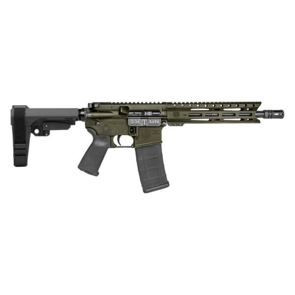 Diamondback DB15 Pistol 5.56mm 30rd Magazine(1) 10" Barrel 9" M-LOK Rail SBA3 Brace OD Green