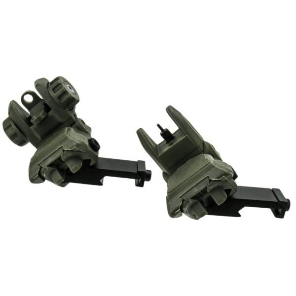TacFire AR-15 45 Degree/Low Profile Pop Up Sights OD Geen Polymer