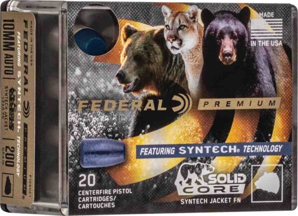 Federal Solid Core Handgun Ammunition 10mm Auto 200 gr TSJ 20/ct
