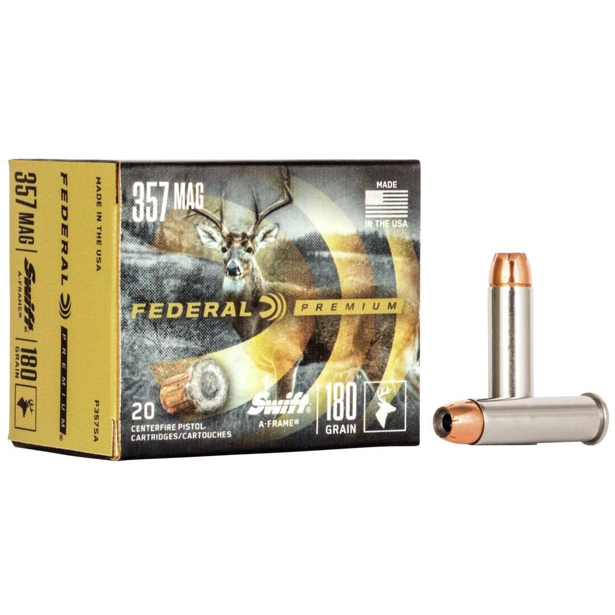 https3A2F2Fmedia.chattanoogashooting.com2Fimages2Fproduct2FFAP357SA2FFAP357SA_1.jpg Federal Premium Vital-Shok Handgun Ammunition .357 Mag 180 gr SAF 1160 fps 20/box