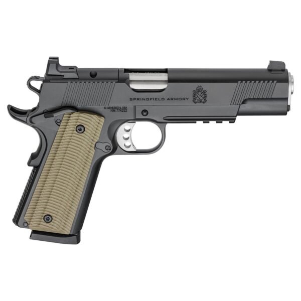 Springfield 1911 Operator AOS Handgun .45 ACP 8rd Magazine(2) 5'' Barrel  Black Frame VZ Grips