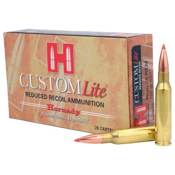 Hornady Custom Lite Rifle Ammunition 7mm-08 Rem 120 gr SST Custom Lite 20/Box