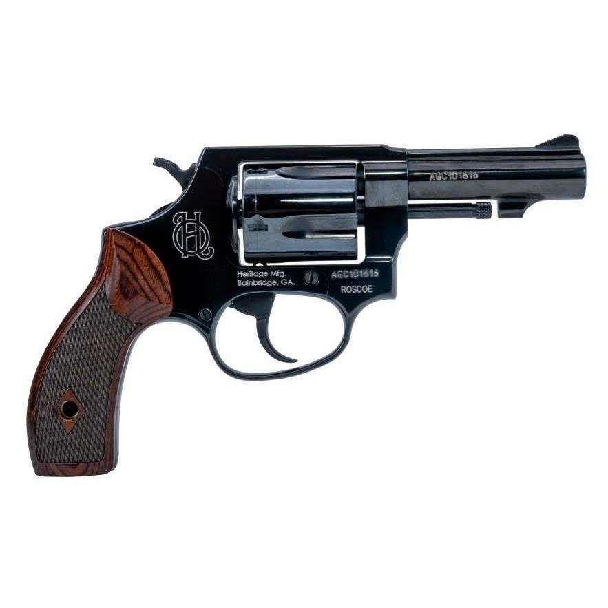 https3A2F2Fmedia.chattanoogashooting.com2Fimages2Fproduct2FHXHR38B3W2FHXHR38B3W-1.jpg Heritage Roscoe Handgun .38 Special 5rd Capacity 3" Barrel Black with Wood Grips