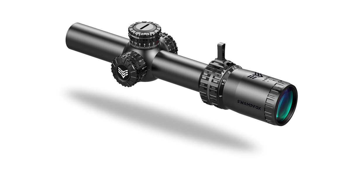 https3A2F2Fmedia.chattanoogashooting.com2Fimages2Fproduct2FIQARH18241GM2FSwampfoxArrowhead_2.png Swampfox Arrowhead LPVO Series Rifle Scope 1-8x24 30mm SFP IR Green MOA Black