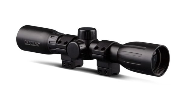 Konus KONUSFIRE 4x32mm Rifle Scope w/.22 Dovetail Mounting Rings 30/30 Reticle Black Matte