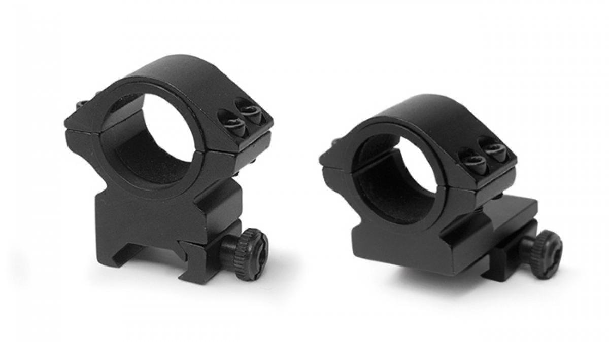 https3A2F2Fmedia.chattanoogashooting.com2Fimages2Fproduct2FKL74112FKL7411.jpg Konus 2-Piece Steel Riflescope Rings With Quick Release Lever 30mm Low - Matte Black