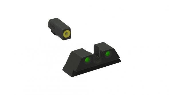 Meprolight ML46500 Hyper-Bright Yellow Ring Front/Green Rear Sights for Taurus 3GC