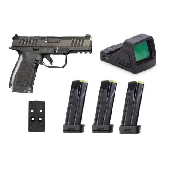Rost Martin RM1C Handgun Bundle 9mm Luger 15rd (1) & 17rd (3) Magazines 4" Barrel Black Viridian Red Dot Pistol Case