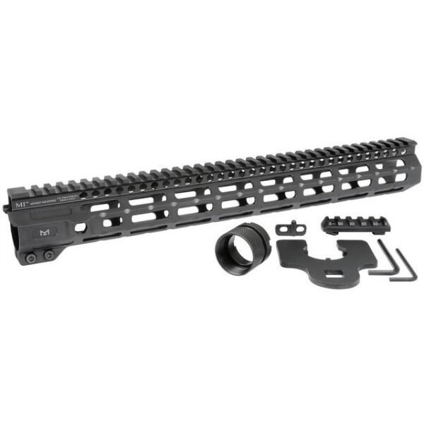 Midwest Industries Combat Rail One Piece Free Float Handguard 15" MLOK Black