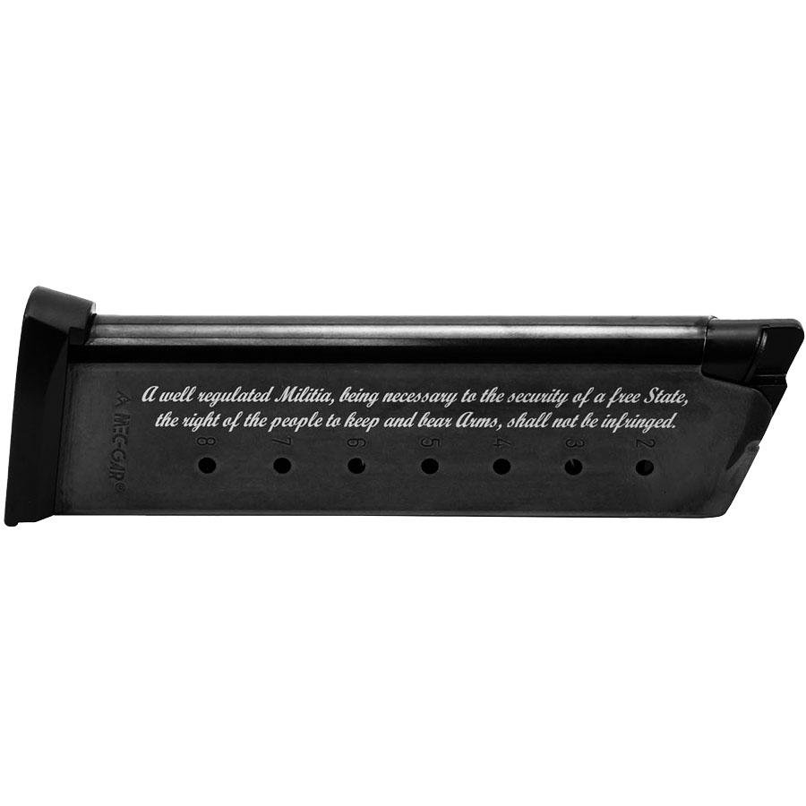 Mec-Gar 1911 Magazine .45 ACP 2nd Amendment Engraved Blued Steel 8/rd