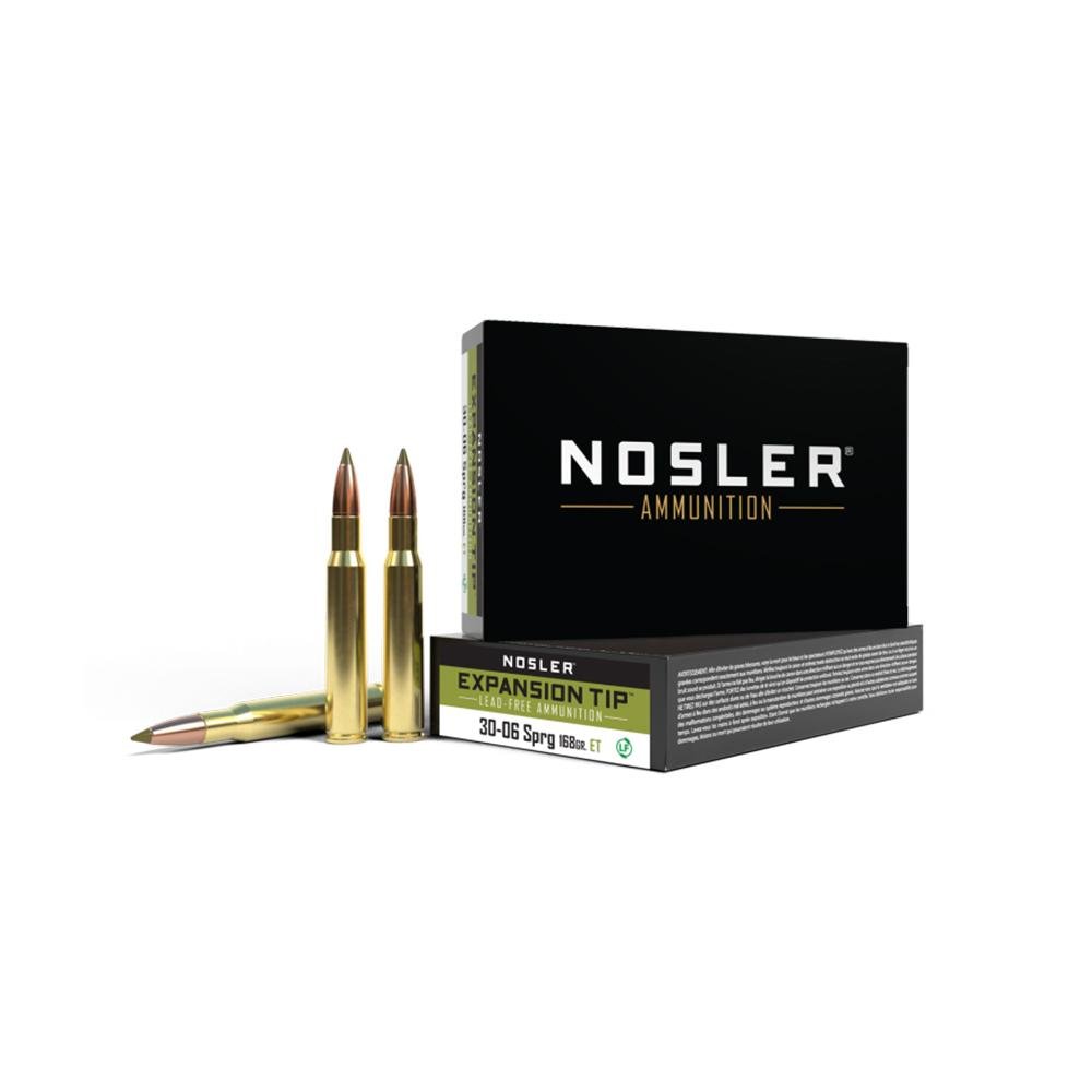 https3A2F2Fmedia.chattanoogashooting.com2Fimages2Fproduct2FNO400362FNO40036-1.jpg Nosler ETA Rifle Ammunition .30-06 Sprg 168gr ET SP 2800 fps 20/ct