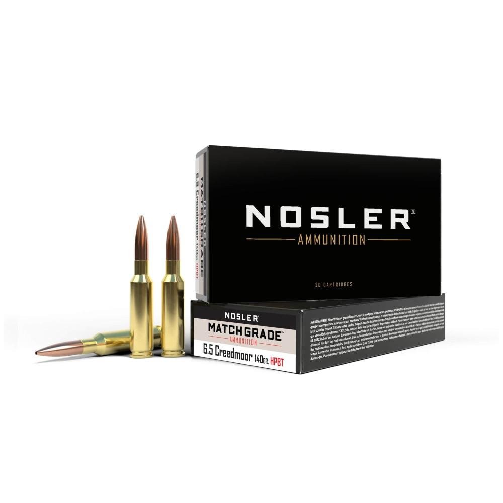 https3A2F2Fmedia.chattanoogashooting.com2Fimages2Fproduct2FNO434552FNO43455-1.jpg Nosler Match Grade Rifle Ammunition 6.5 Creedmoor 140 gr HPBT 2650 fps 20/ct