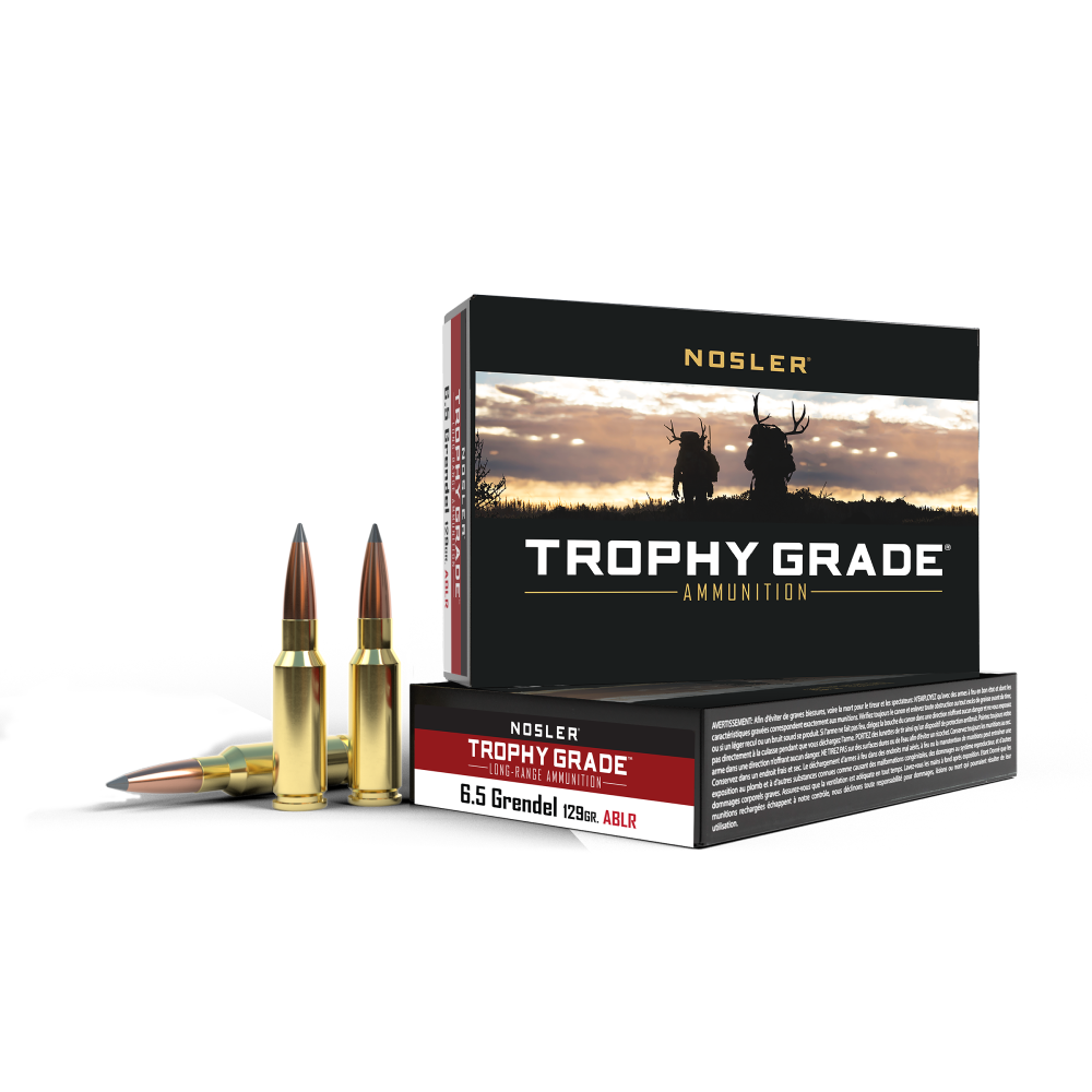 https3A2F2Fmedia.chattanoogashooting.com2Fimages2Fproduct2FNO601462FNO60146-1.png Nosler Accubond Long Range Trophy Grade Rifle Ammunition 6.5mm Grendel 129 gr PT 2350 fps 20/ct