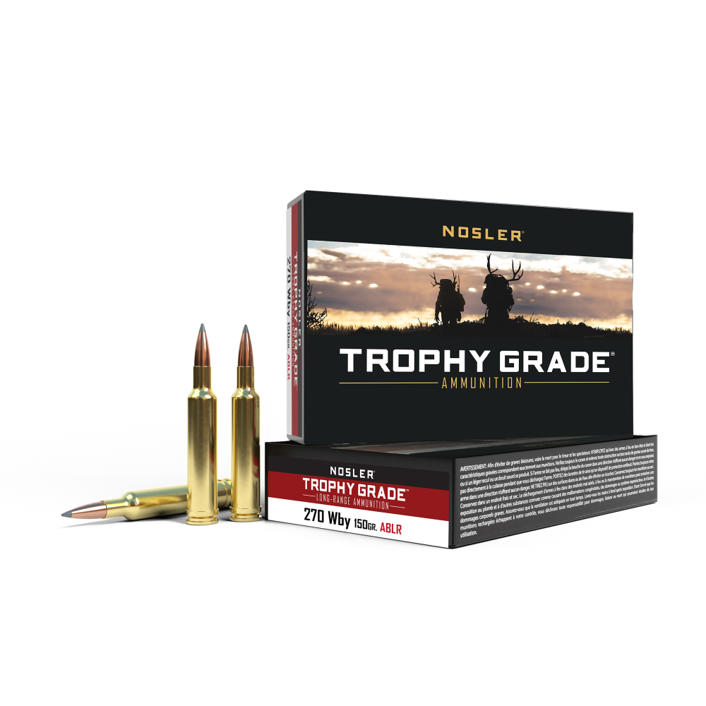 https3A2F2Fmedia.chattanoogashooting.com2Fimages2Fproduct2FNO601502FNO60150-1.png Nosler Accubond Long Range Trophy Grade Rifle Ammunition .270 Wby Mag 150 gr PT 3080 fps 20/ct