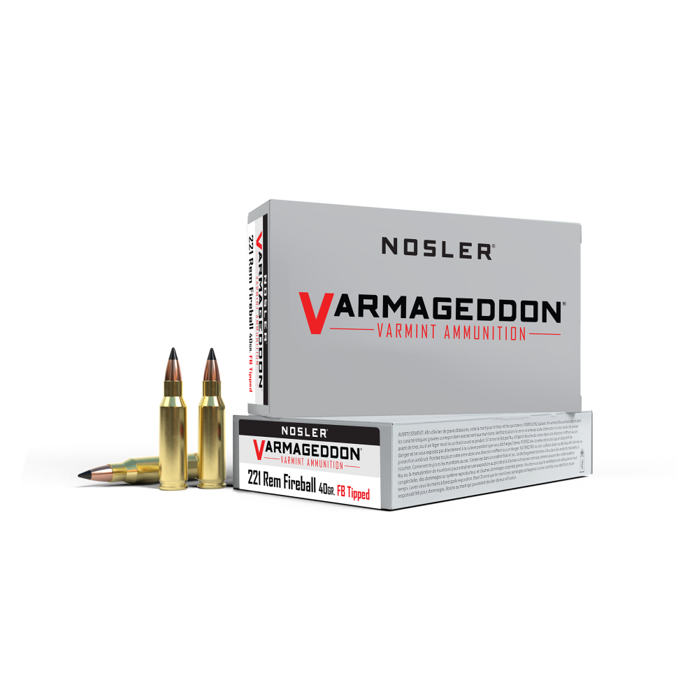 https3A2F2Fmedia.chattanoogashooting.com2Fimages2Fproduct2FNO651252FNO65125-1.png Nosler Varmegeddon Rifle Ammunition .221 Rem Fireball 40 gr FB Tipped 3100 fps 20/ct
