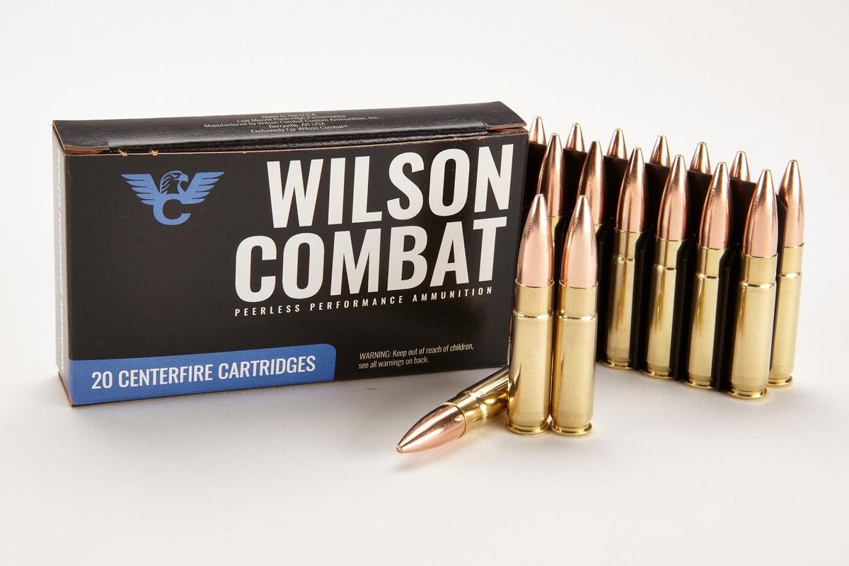 https3A2F2Fmedia.chattanoogashooting.com2Fimages2Fproduct2FWCA300BLK220HPBT2FWCA300BLK220HPBT-1_2.jpg Wilson Combat Rifle Ammunition 300 Blackout | 220gr Sierra HPBT 1025 FPS - 16 in Barrel (Subsonic) 20/Box