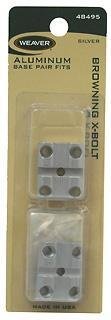 Weaver 2-Piece (Pairs) Top Mount Aluminum Scope Base - Silver - Browning X-Bolt