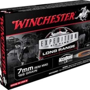 Winchester Expedition Big Game Long Range Rifle Ammunition 7mm Rem Mag 168 gr. PT 2900 fps 20/ct