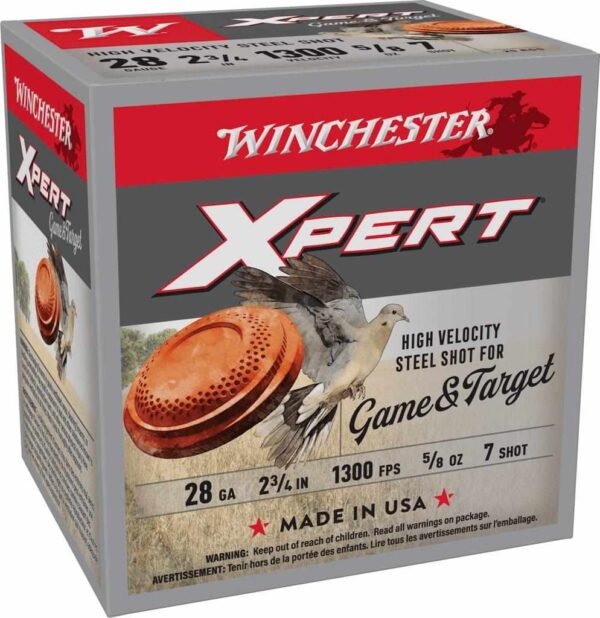 Winchester Xpert Steel Shotshells 28 ga 2-3/4" 5/8 oz 1300 fps #7 25/ct