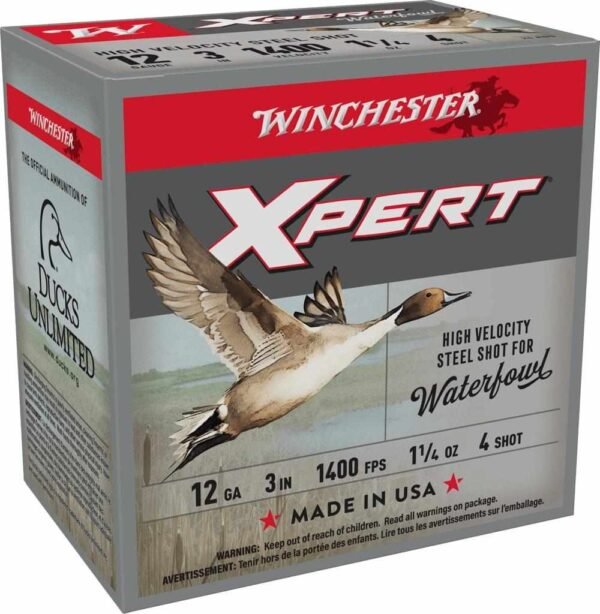 Winchester Xpert High-Velocity Steel Shotshells 12 ga 3" 1-1/4 oz 1400 fps #4 25/ct