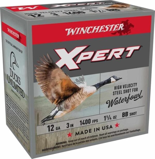 Winchester Xpert High-Velocity Steel Shotshells 12 ga 3" 1-1/4 oz #BB 1400 fps 25/ct