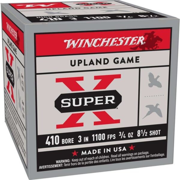 Winchester Super-X High-Brass Shotshells .410 ga 3" 3/4 oz 1100 fps #8-1/2 Shot 25/ct