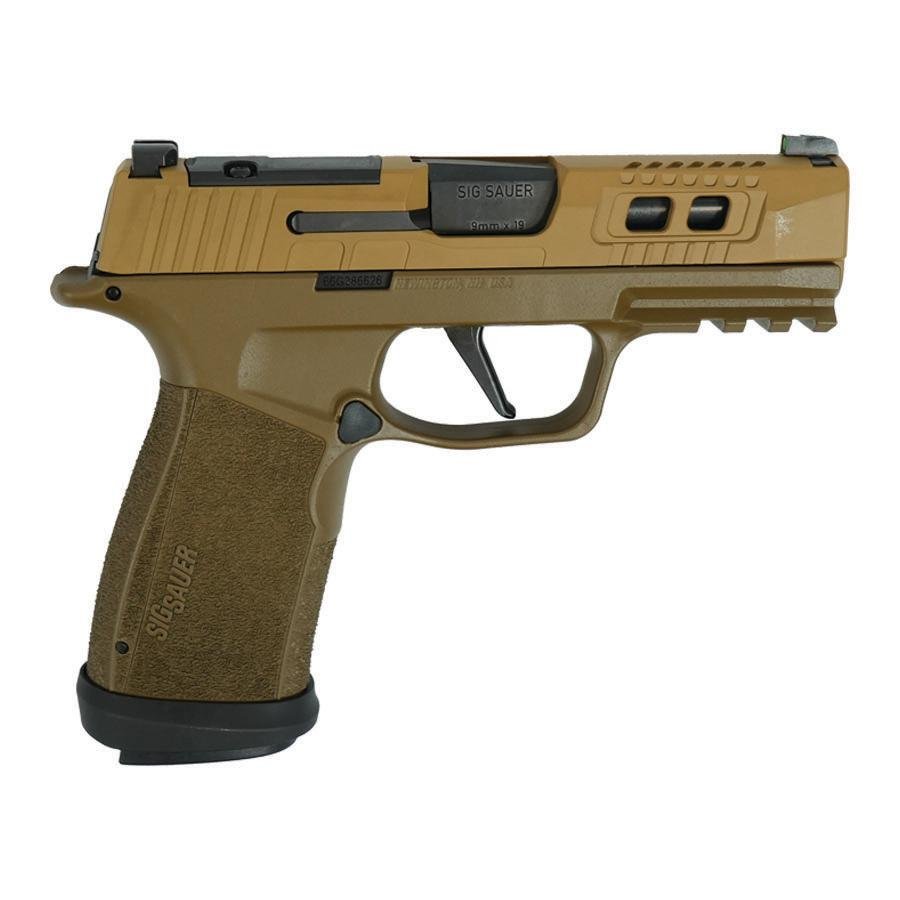Sig Sauer P365 Two-Tone Brown XMACRO TACOPS Handgun 9mm Luger 17rd Magazines(4) 3.7" Barrel